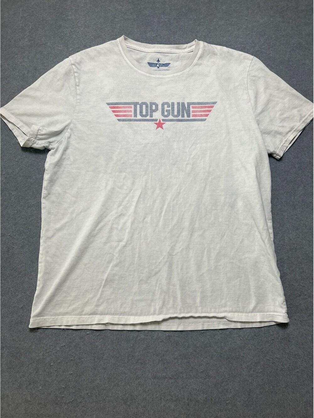 Lucky Brand Top Gun Logo Graphic T-Shirt Men's XL White Movie Graphic Tee